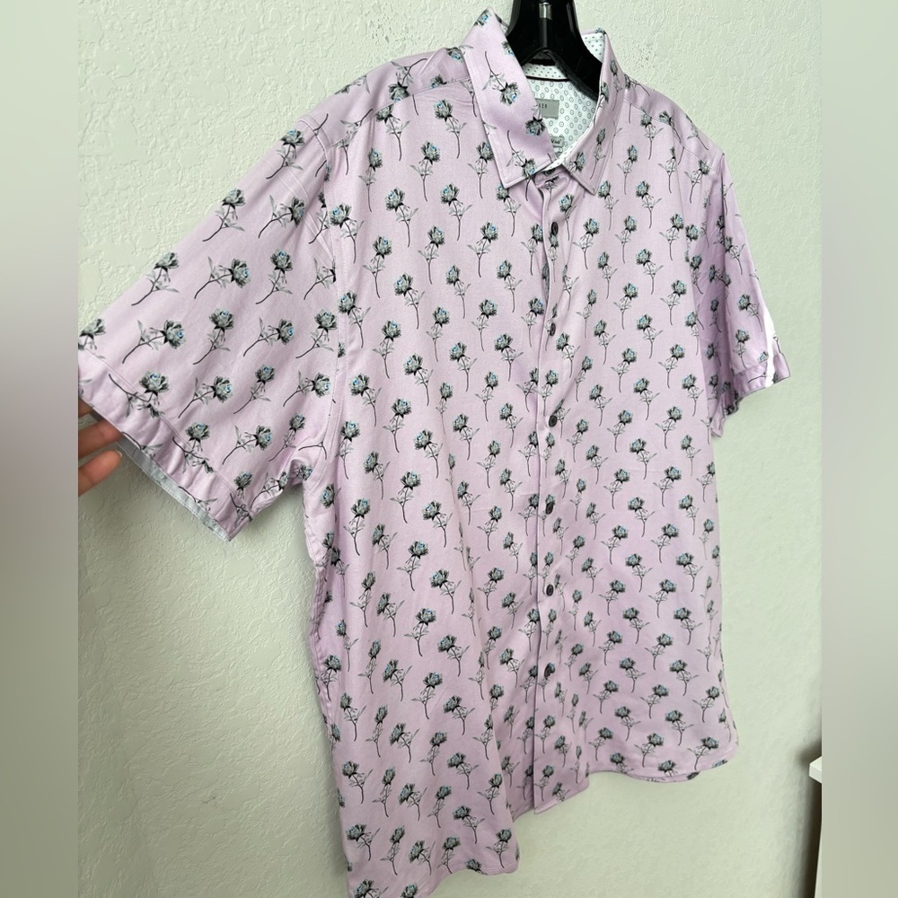 Ted Baker Mens Roses button up short sleeve SZ XL